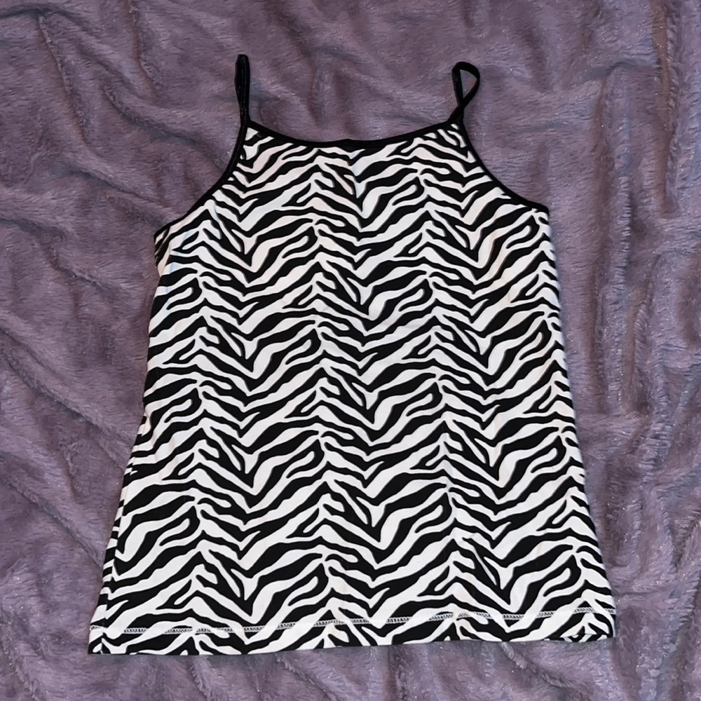 Faded Glory Girls zebra stripe spaghetti strap top